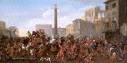 Miel, Jan Carnival in the Piazza Colonna, Rome France oil painting reproduction